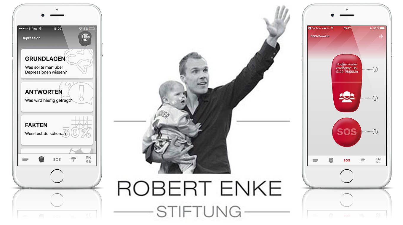 Die EnkeApp soll bei Depressionen Hilfe ermöglichen und Informationen verbreiten. © Robert-Enke-Stiftung