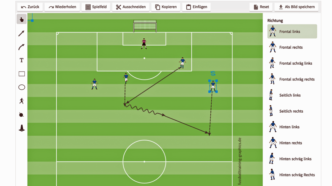 Funktional, übersichtlich, praktisch: das Tool fussballtraining-Graphics © DFB