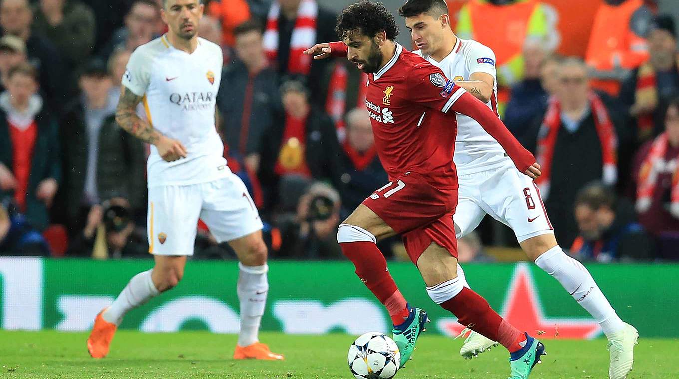 Weltklasse-Spiel im Halbfinal-Hinspiel der Königsklasse: Mo Salah (v.) © imago/Action Plus