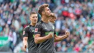 Traumhaft: Hendrik Weydandt jubelt als Bundesliga-Torschütze von Hannover 96. © Imago/Nordphoto