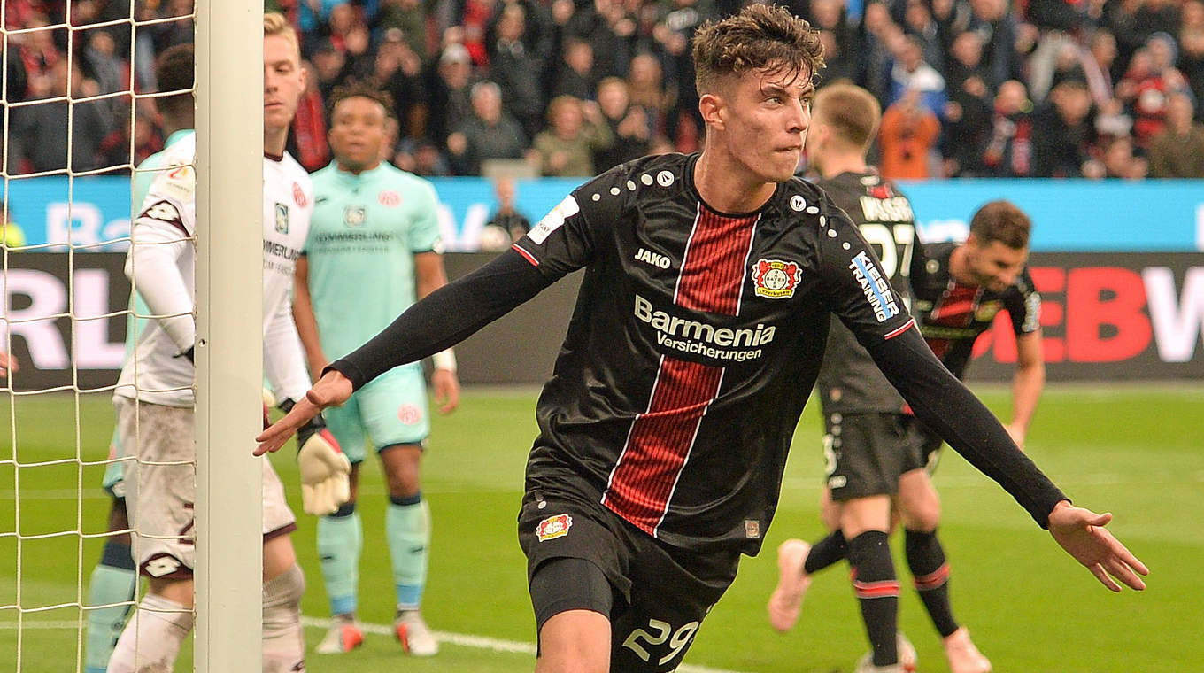 Schießt Leverkusen mit seinem Tor gegen Mainz zum ersten Saisonsieg: Kai Havertz © imago/Nordphoto