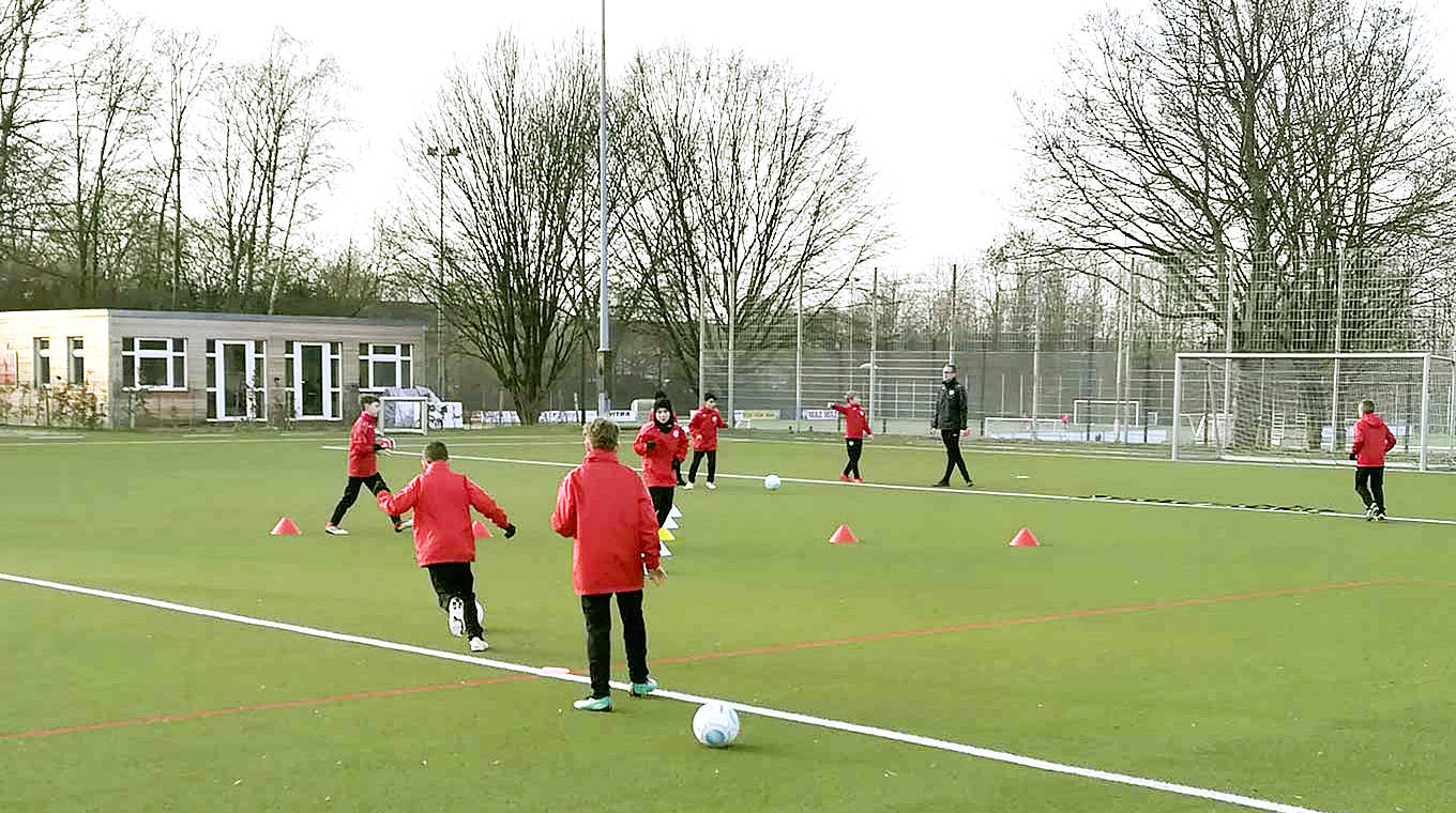 Passspieltraining: Steht auch bei der U 10 von Rot-Weiss Essen auf dem Plan © RWE