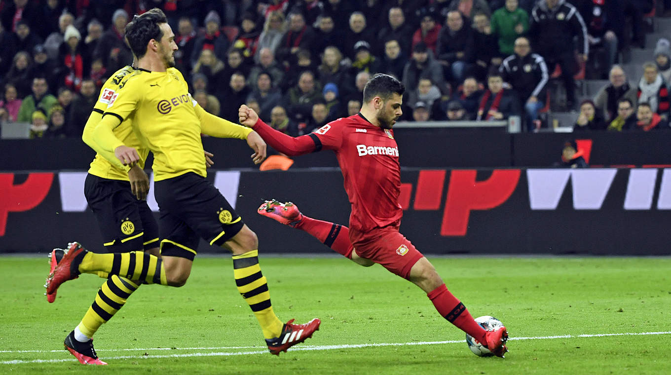 Volland mit der Leverkusener Führung! © 2020 Getty Images