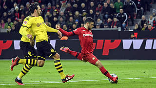 Volland mit der Leverkusener Führung! © 2020 Getty Images