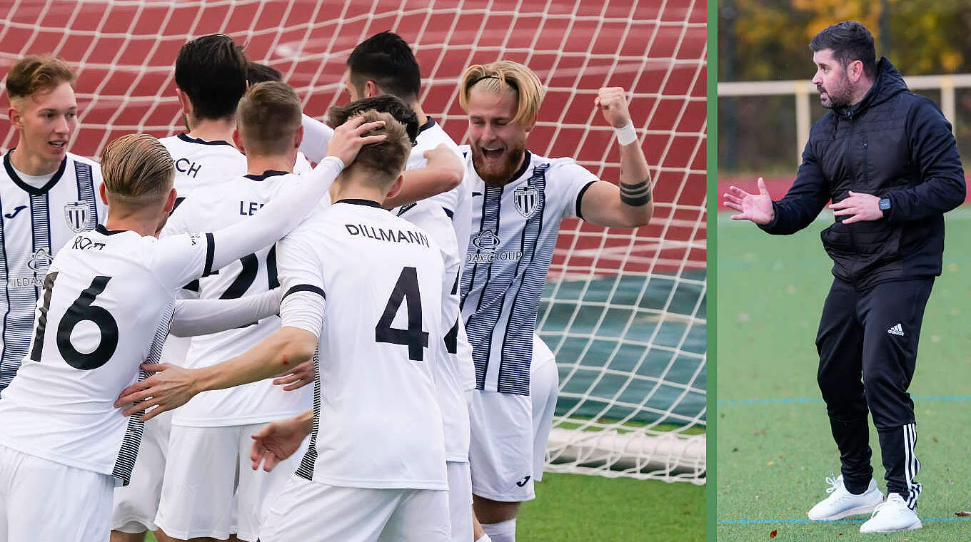 Trainer Behar Prenku steht mit seinem VfB Linz im Pokalfinale gegen Rot-Weiß Koblenz. © Heinz Werner Lamberz