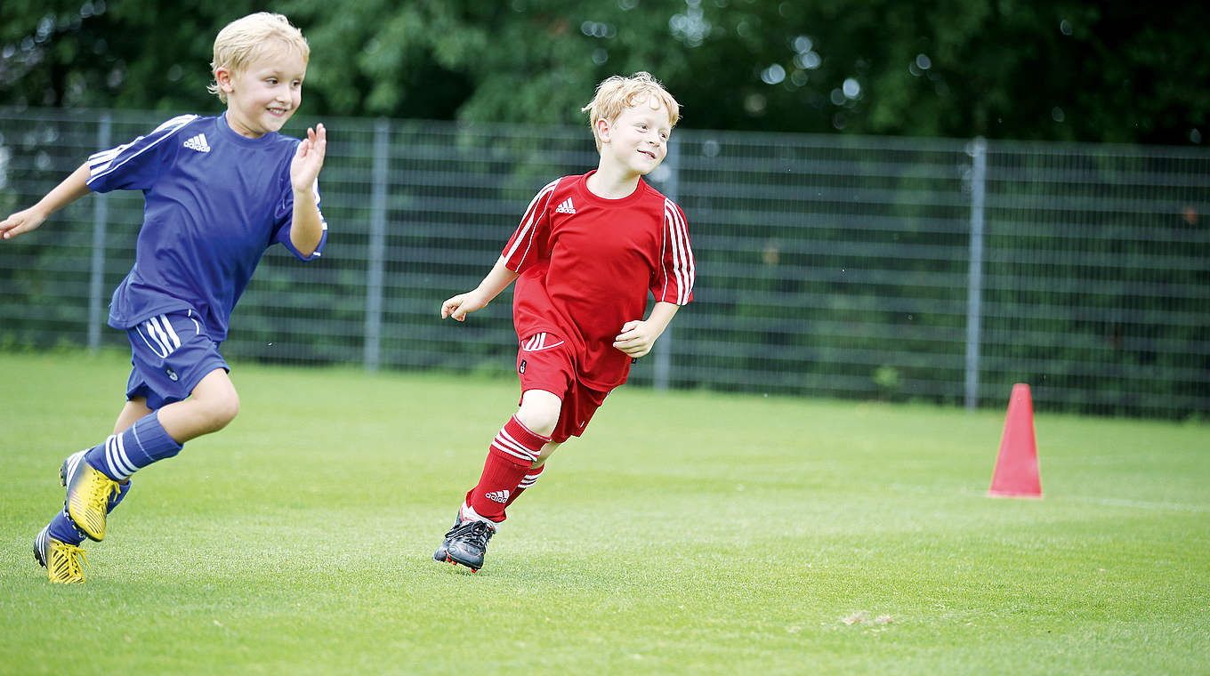 Wer ist schneller? Im Laufduell sind die Spieler stets hochmotiviert! © 