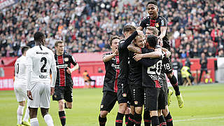 Sechs Tore in einer Halbzeit: Leverkusen hat gegen Frankfurt allen Grund zum Jubeln © Soccrates Images